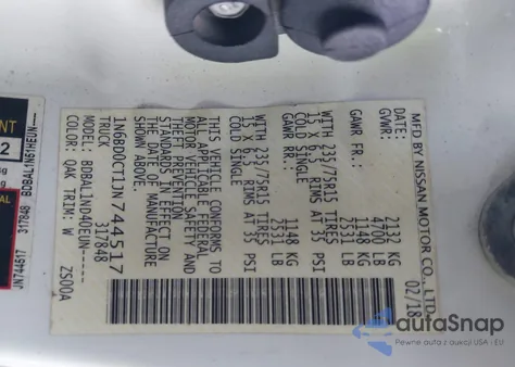 2018 Nissan Frontier S from USA, damaged, VIN 1N6BD0CT1JN744517